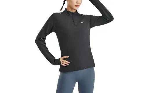 Skechers T Shirts Women's Stand Collar Moderate Straight Fit