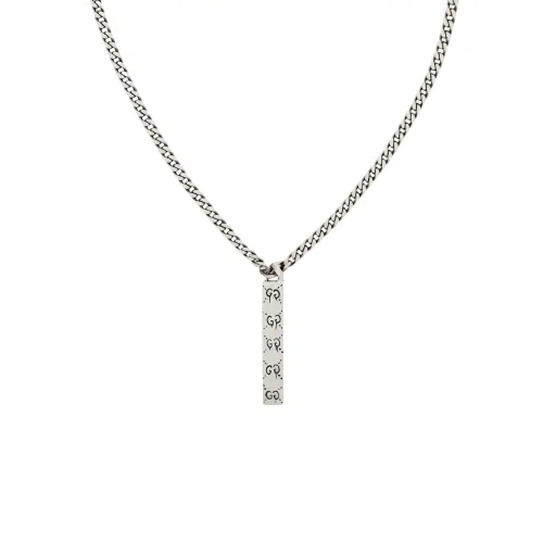 GUCCI 925 Sterling Silver Necklaces Unisex Silver