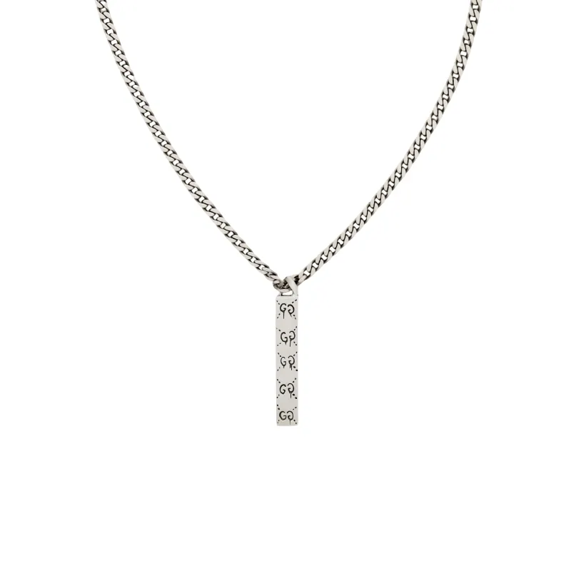 GUCCI 925 Sterling Silver Necklaces Unisex Silver