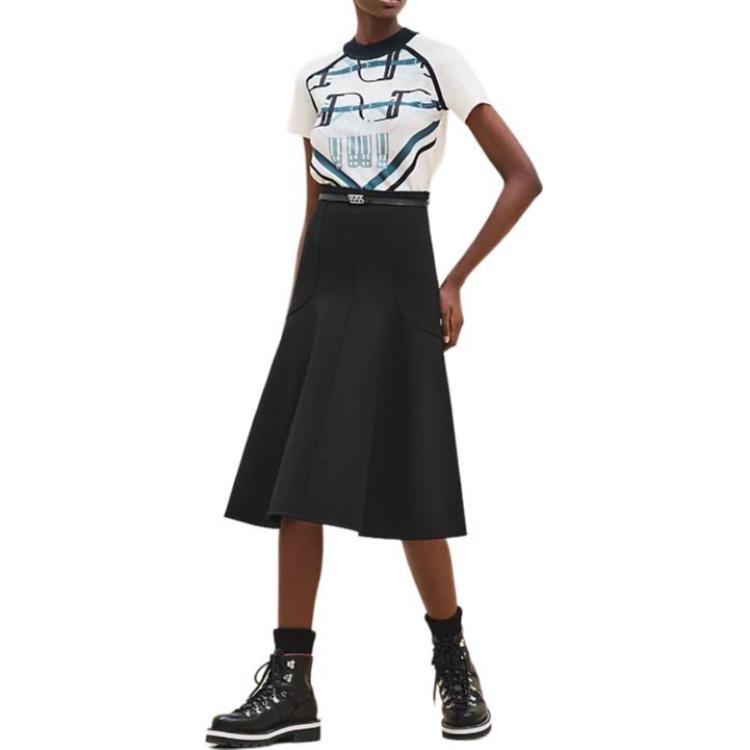 HERMES FW24 Casual Long Skirt Women's Black