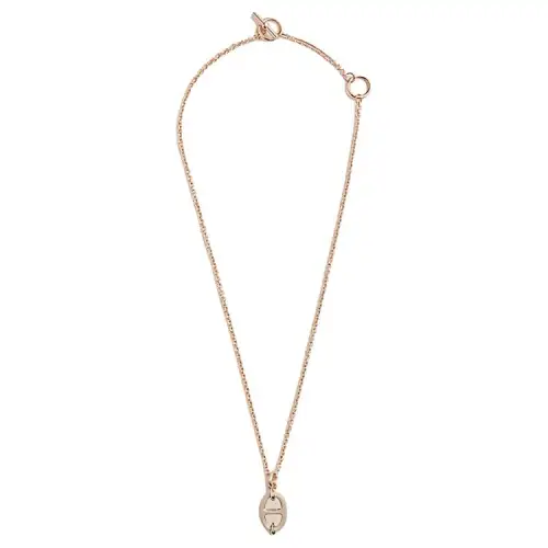 HERMES Mini Maillon Necklaces Unisex Light Umber