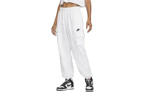 Nike Knitted Sweatpants Women's White Moderate Cuffed Pants