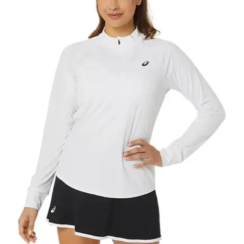 Asics WOMEN COURT LS 1/2 ZIP TOP Shirt Women's White