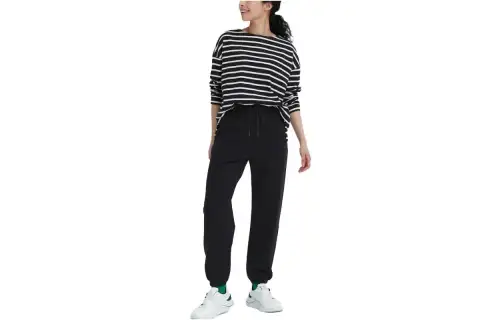 UNIQLO Knitted Sweatpants Women's Black Moderate Straight Fit Pants