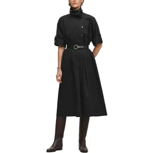 HERMES FW25 Short Sleeved Dress Women's Black