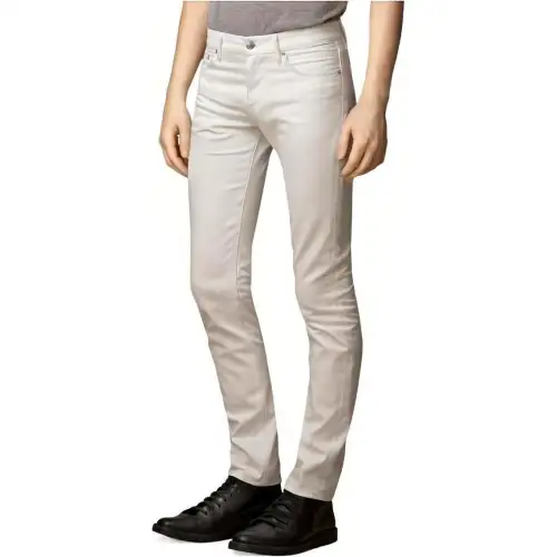 Burberry Jeans Men's White Moderate Straight Fit Pants