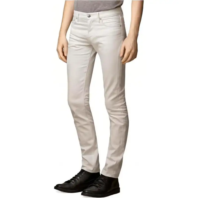 Burberry Jeans Men's White Moderate Straight Fit Pants