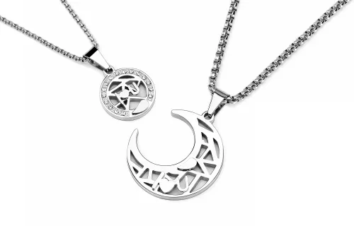 XXOFF Titanium Steel Necklaces Unisex Silver White