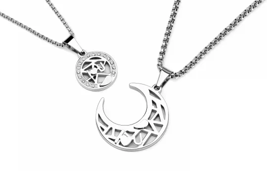 XXOFF Titanium Steel Necklaces Unisex Silver White