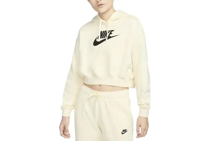 Nike Sweatshirts Women's Ecru Hooded Moderate Regular