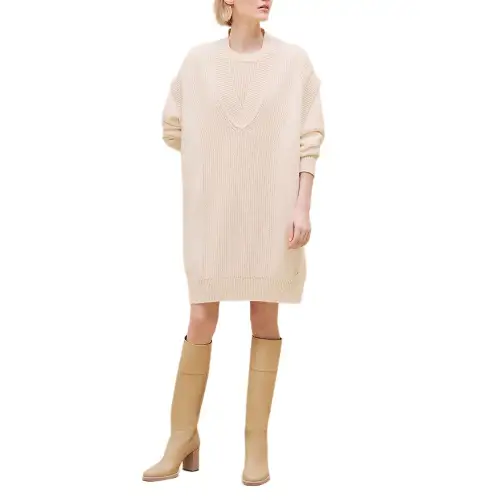 HERMES Sleeveless Dress Women's Natural White