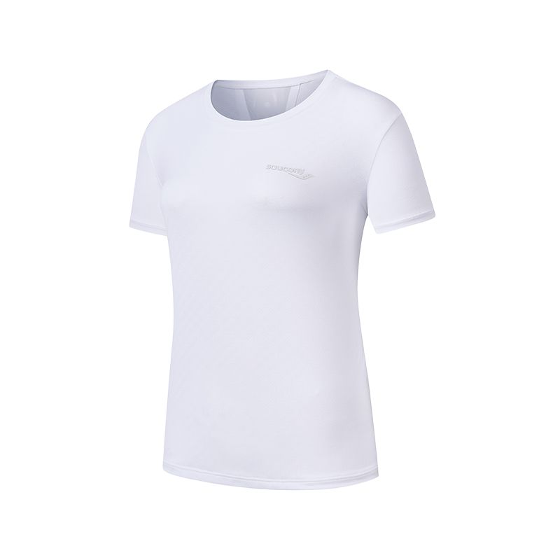 Женская футболка Saucony Saucony logo T (жемчужно-белая)