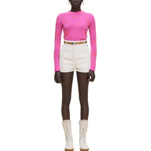 HERMES Sweaters Women's Cherry Blossom Pink Crew Neck Moderate Other
