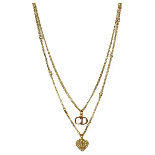 DIOR Clair Crystal Necklaces Women's Gold