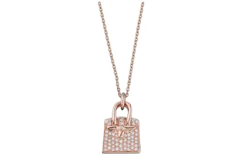 HERMES 18K Rose Gold Necklaces Women's