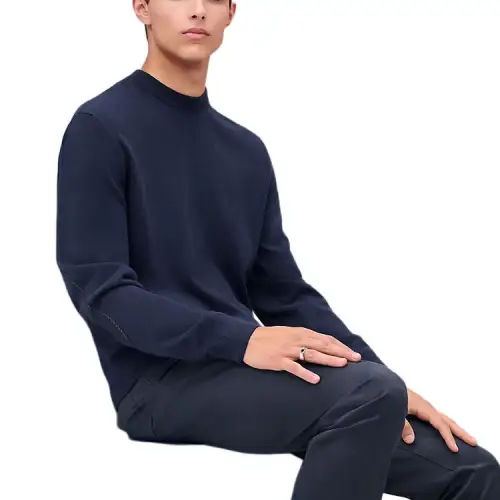 HERMES Chaine D'Ancre Cashmere Sweater Men's Marine Blue