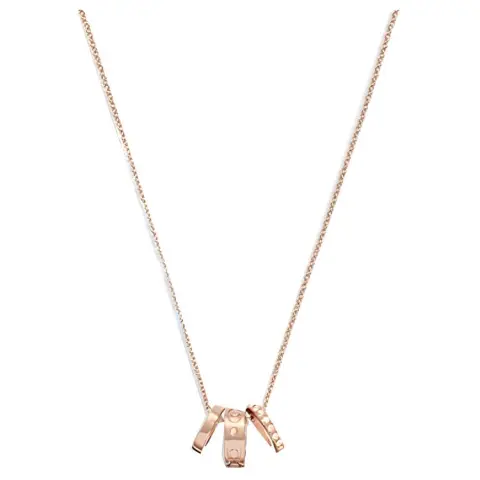 COACH Glass Brass Necklaces Women's Rose Gold