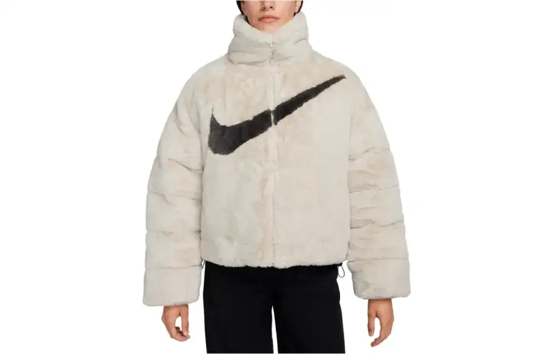 Nike Jackets Women's Beige Stand Collar Moderate Other