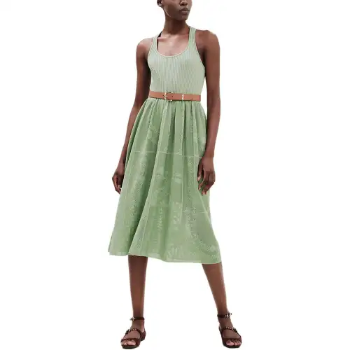 HERMES Sleeveless Dress Women's Verdant Green