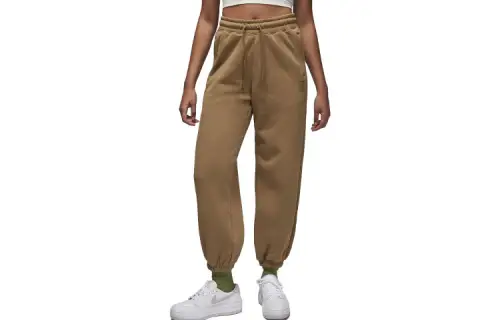Jordan Knitted Sweatpants Women's Brown Moderate Cuffed Pants