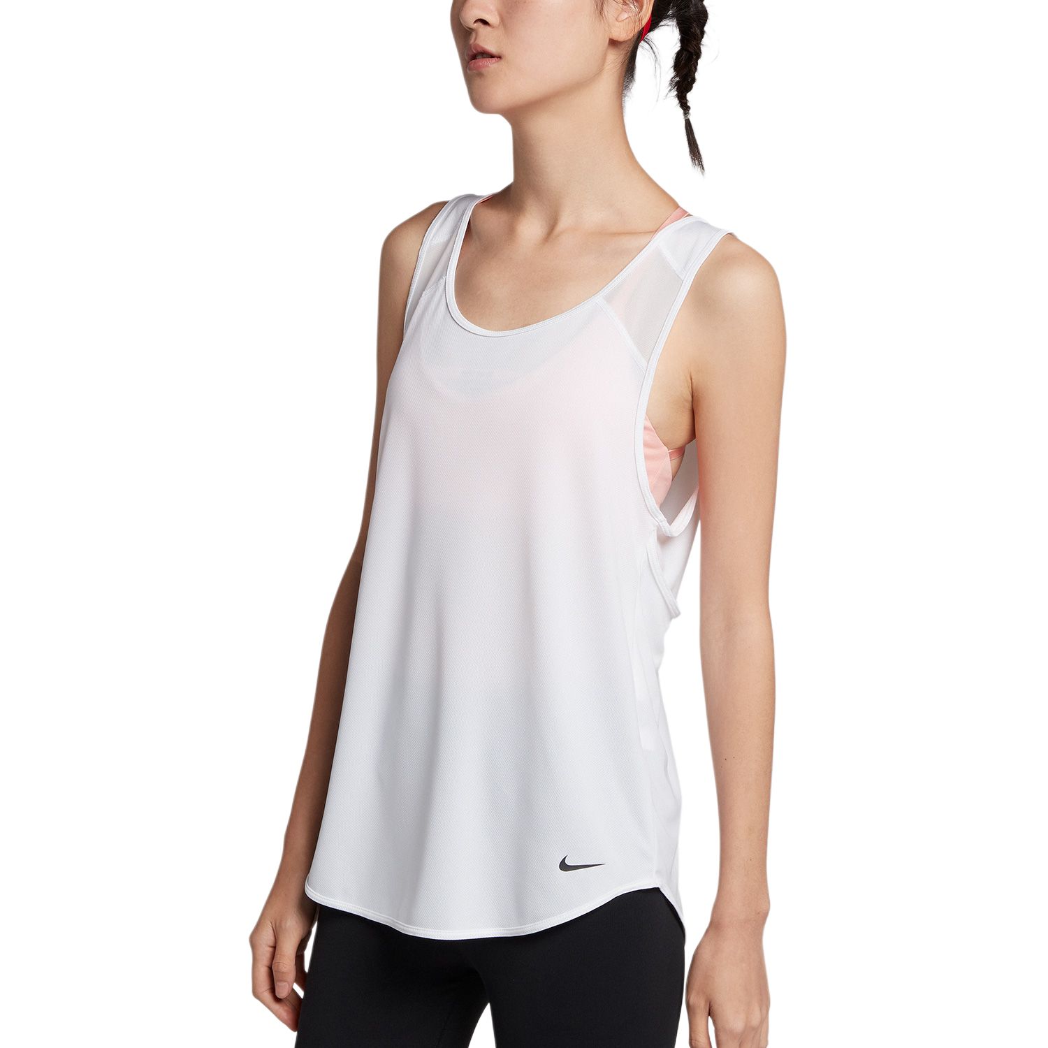 Женская майка Nike Dri-Fit BREATHE (черно-белая)