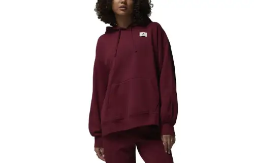Jordan Sweatshirts Women's Burgundy Hooded Moderate Regular