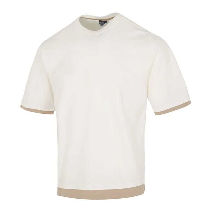 New Balance T-Shirts Men's Ecru Crew Neck Moderate