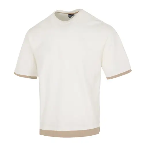New Balance T Shirts Men's Ecru Crew Neck Moderate