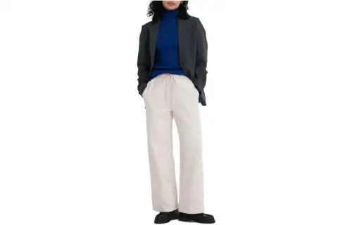 UNIQLO Casual Pants Women's Light Beige Moderate Snap Button Pants