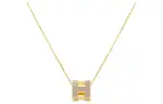 HERMES Cage D'H Gold Plated Necklaces Women's
