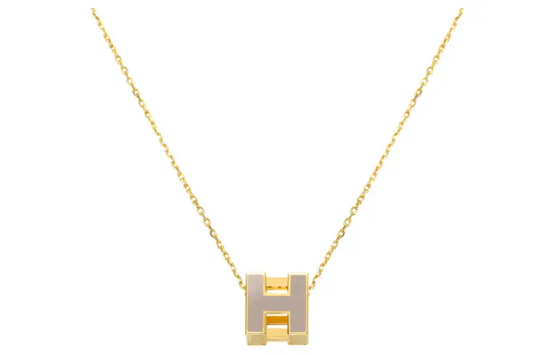 HERMES Cage D'H Gold Plated Necklaces Women's