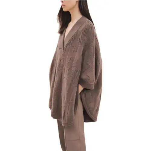 HERMES Capes Women's Elephant Gray