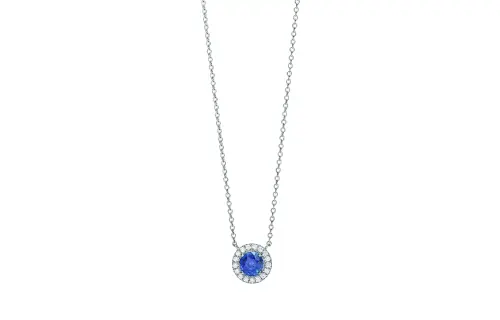 TIFFANY & CO. Tiffany Tiffany Soleste Series Inlaid Design Platinum Sapphire Diamond Necklace Women's Silver