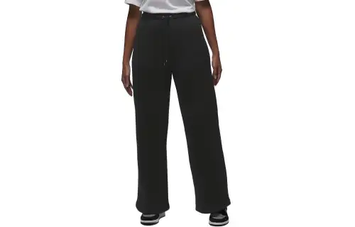 Jordan Flight Fleece Knitted Sweatpants Women's Black Moderate Straight Fit Pants