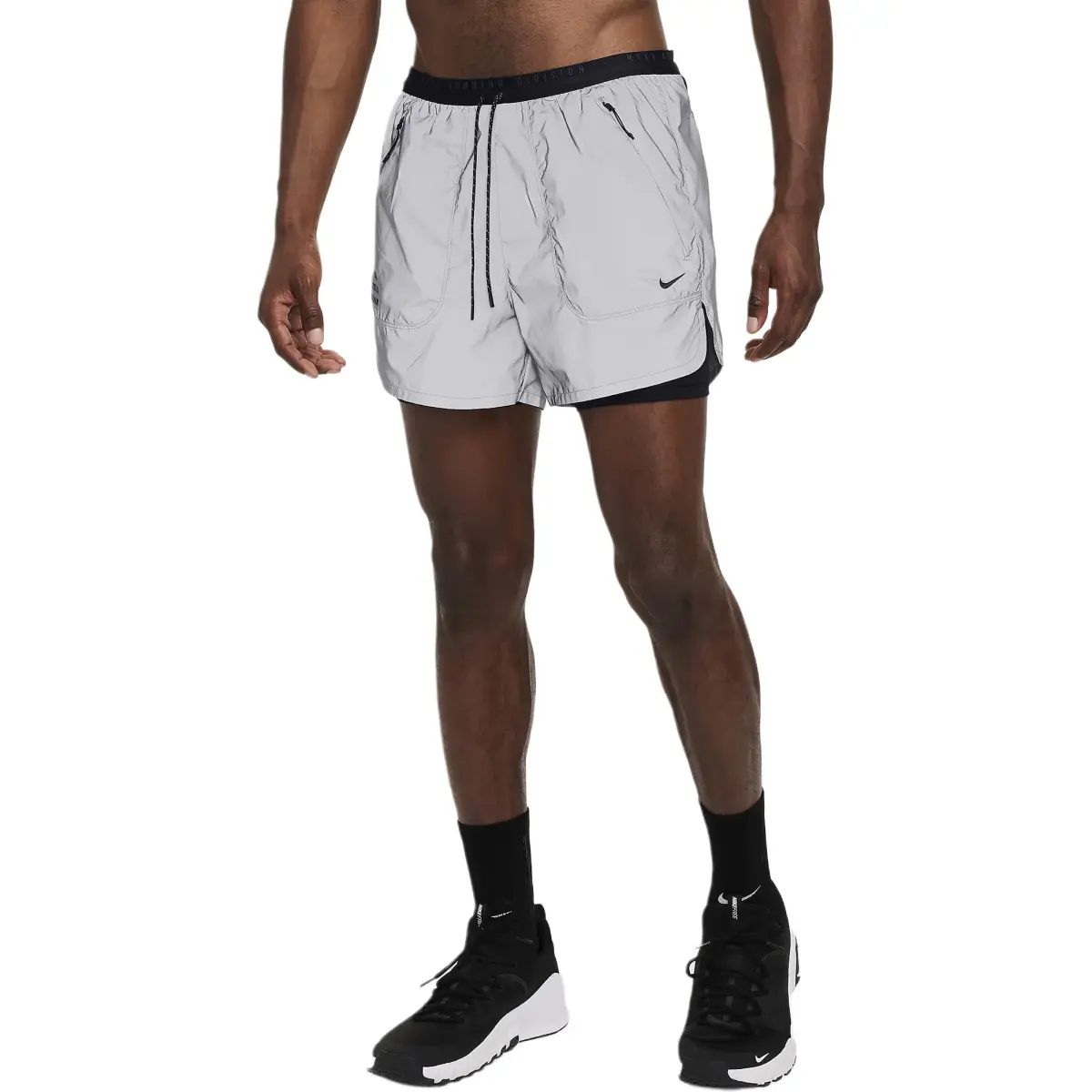 Nike Dri FIT ADV FW24 Running Division Sports Shorts Men's Silver/Black