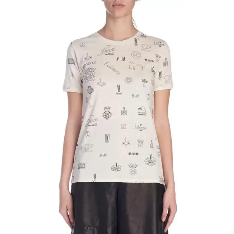 LOEWE T Shirts Women's White Crew Neck Moderate Straight Fit