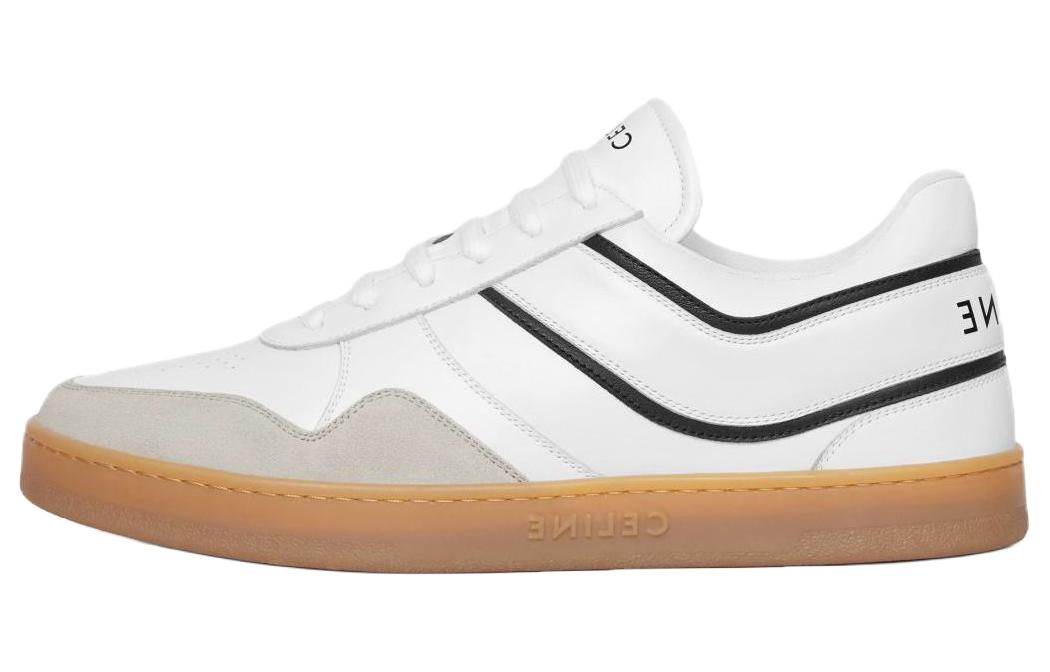 CELINE Celine Trainer leather comfortable and simple low-top sneakers men's white