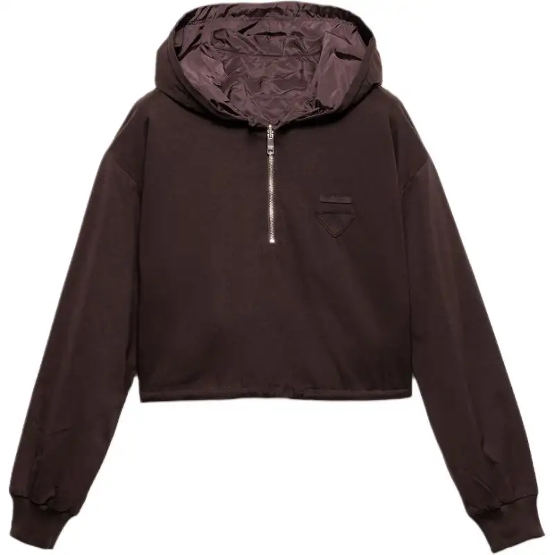 Prada drawstring-hem hoodie