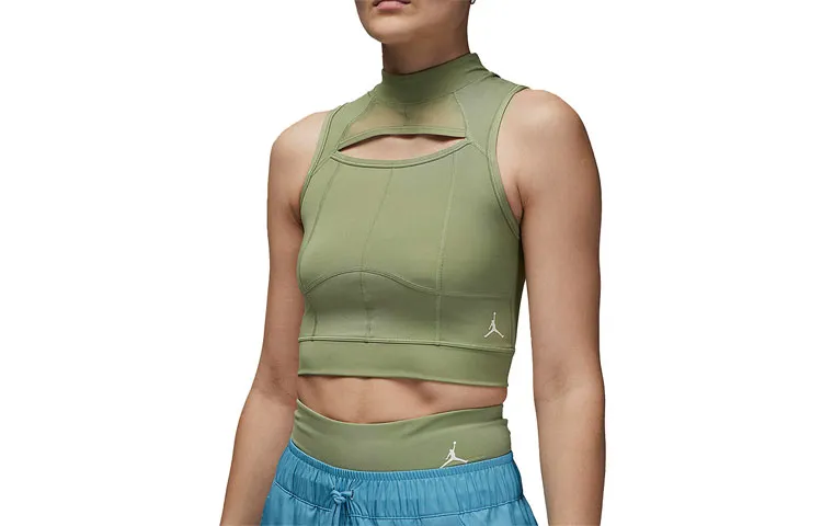 Jordan Sleeveless Sports Shirts Women's Green Moderate Nipped-in Waist