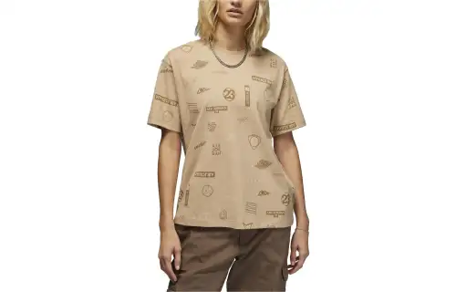 Jordan T Shirts Women's Linen Crew Neck Moderate Straight Fit