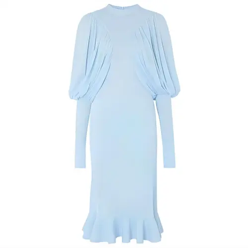 Burberry Long Sleeved Dress Women's Light Blue