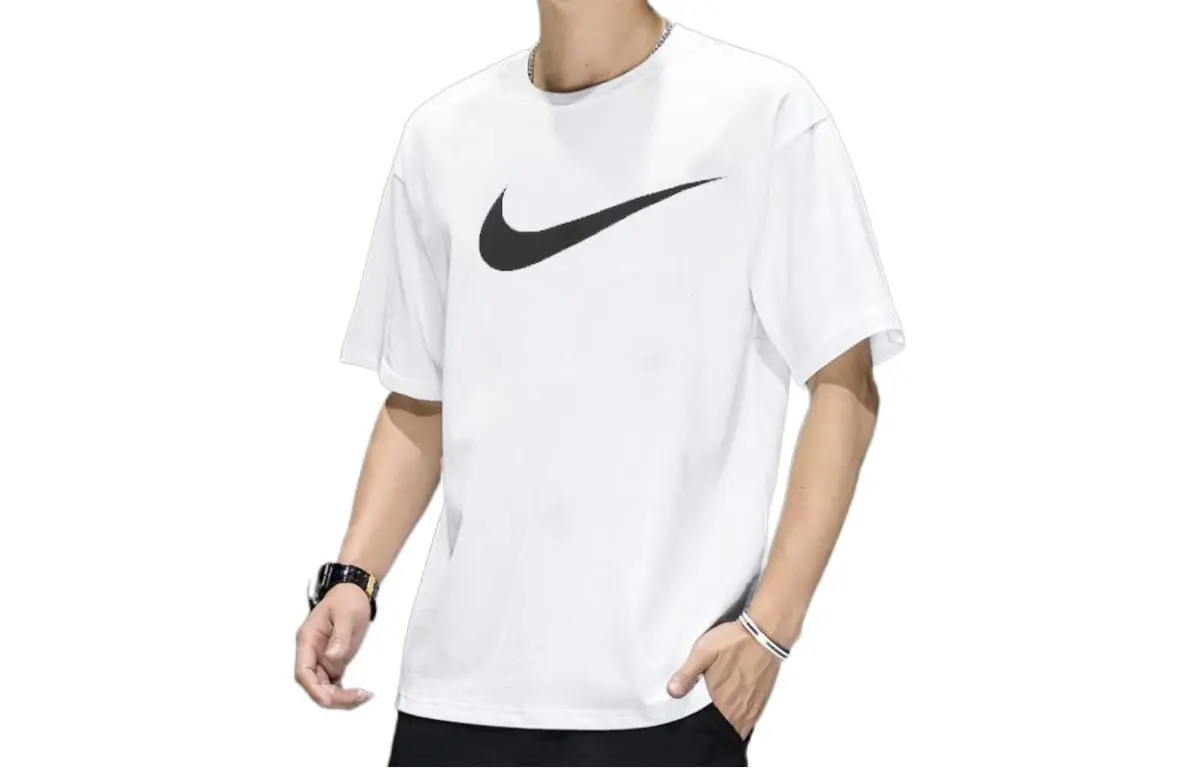 Nike T-Shirts Men's White Crew Neck Moderate