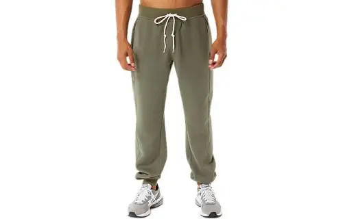 ASICS Knitted Sweatpants Men's Cloak Green Moderate Cuffed Pants