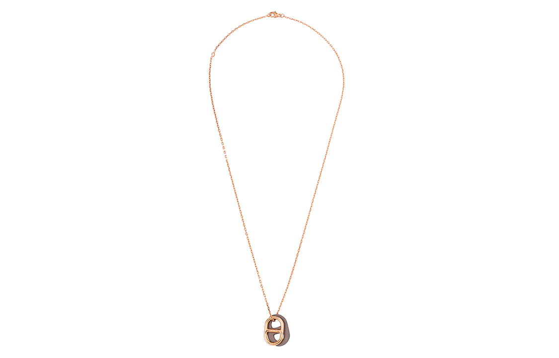 Мужское ожерелье Hermes O'Maillon (розовое золото / серое) — фото 3