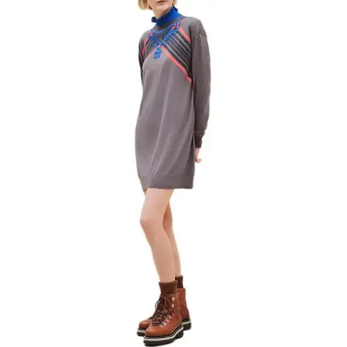 HERMES Long Sleeved Dress Women's Multicolor