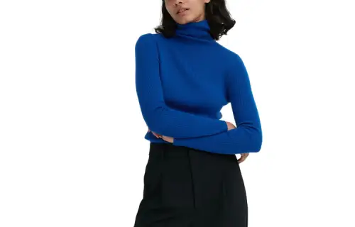 UNIQLO Knitwear Women's Blue Lapel Moderate Other