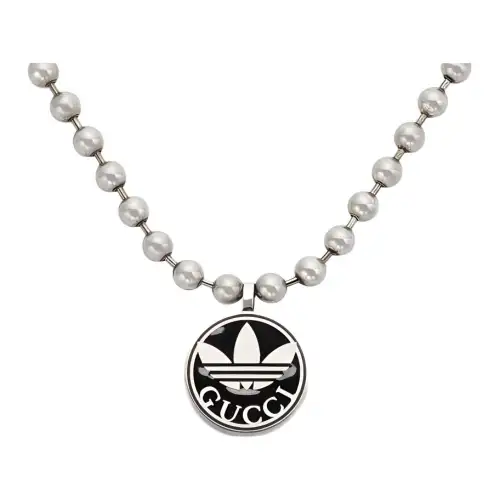 GUCCI Adidas X Gucci Collaboration Collection 925 Sterling Silver Necklaces Women's Silver/Black