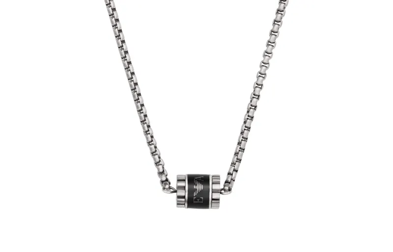 EMPORIO ARMANI Stainless Steel Necklaces Men's Black