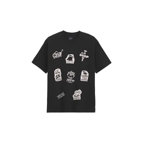 Vans T Shirts Men's Black Crew Neck Moderate Straight Fit