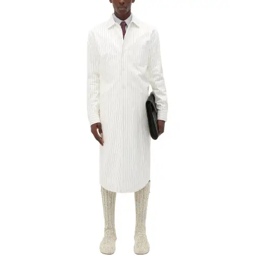Bottega Veneta Leather Jackets Men's White Lapel Moderate